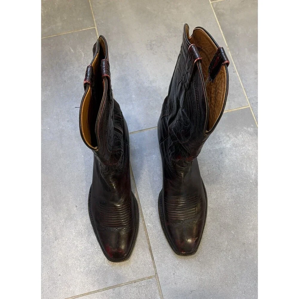 Lucchese Classics Men’s Handmade Black Cherry Western Cowboy Boots Size 9 D